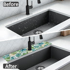 2PCS 24" X 5.5" Kitchen Sink Splash Guard Faucet Mat Leaf Super Absorbent Fast - Image 7