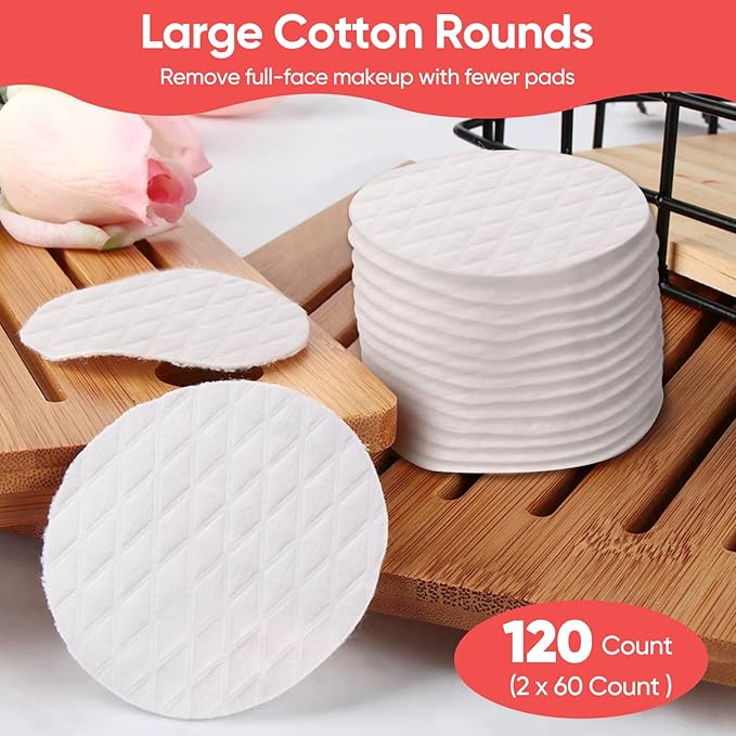 Extra Large Cotton Rounds, Diameter 3.14", 100% Pure Cotton Pads, Soft and - Image 4