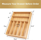 Silverware Organizer Kitchen Drawer Organizer Utensil Organizer Bamboo - Image 2