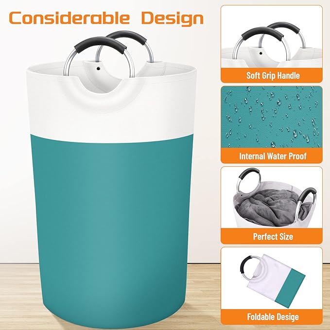 BlissTotes 115L Laundry Basket, Freestanding Laundry Hamper, Collapsible Dirty - Image 3