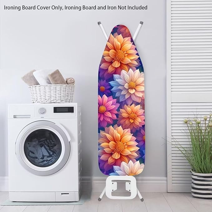 Boho Flowers Ironing Board Covers, Heavy Duty Iron Board Cushion - Image 3
