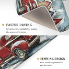 Christmas Dish Drying Mat for Kitchen Counter 24x18 Inch Xmas Red Truck Drying - Image 5