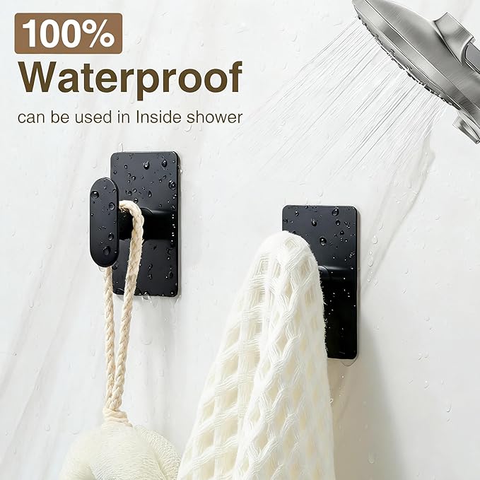 pickpiff Adhesive Towel Hooks for Bathroom: 20LB Extra Strong Wall Hanger for - Image 5
