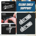 Biaungdo 12 Pcs Plastic Locking Shelf Support Pegs, 6.9mm Clear Cabinet Shelf - Image 4