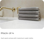 Luxury Silver-Infused Gray Washcloths 4-Pack, 12.9"x12.9" - Image 7