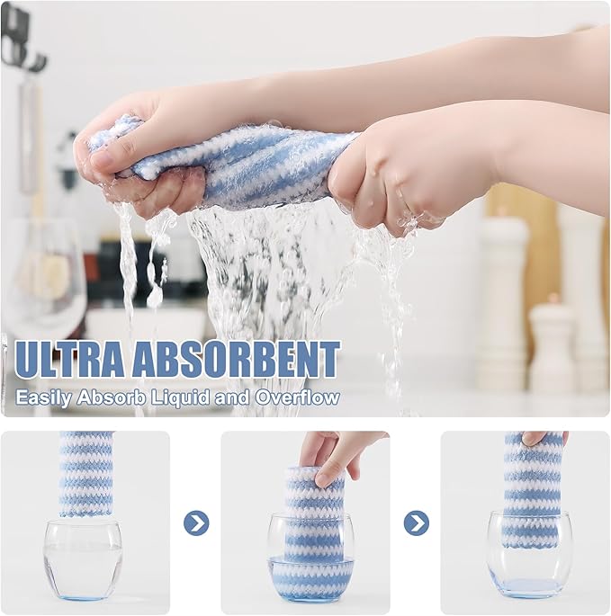 Homaxy 12 Pack Kitchen Dish Cloths, Ultra Soft and Absorbent Dish Towels - Image 3