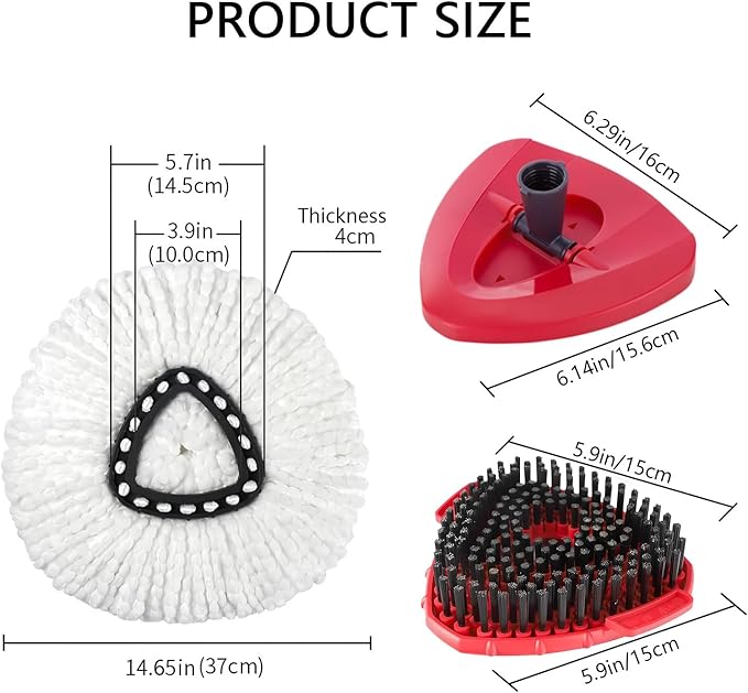 6-in-1 Mop Heads Replacements for O Cedar EasyWring 1 Tank System, Includes 1 - Image 7