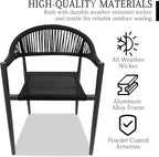 TWT Patio Dining Chairs Outdoor Stackable Dining Chairs for All Weather, Breathable Textilene Garden Outdoor Furniture for Backyard Deck (Black, Set of 4) - Image 7