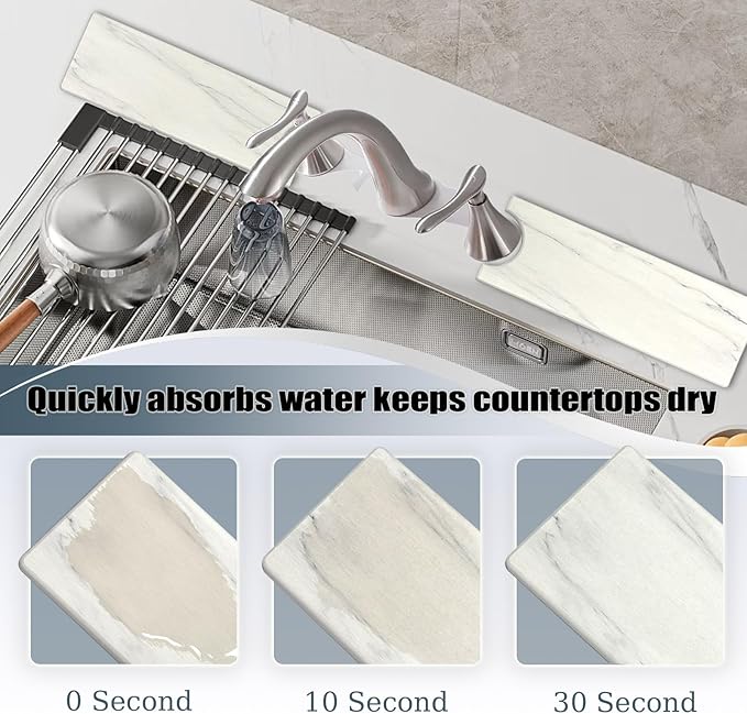 Stargaz Faucet Mat For Kitchen Sink，Sink stone quick dry around faucet - Image 4