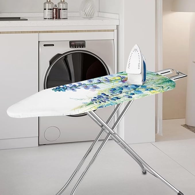ZDCUSTOM Blue Flower Ironing Board Cover Iron Board Replacement Cover Resist - Image 2