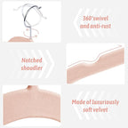 Premium Velvet Shirt Hangers 50 Pack, Non-Slip 360° Swivel Hook Space-Saving - Image 2