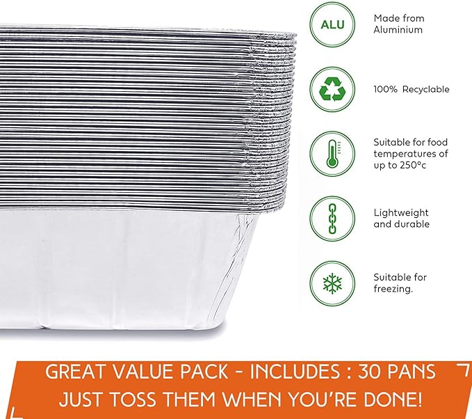 30-Pack Drip Pans Liners for Blackstone Griddle Accessories, Aluminum Foil Pan - Image 3
