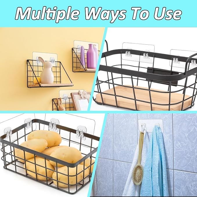 cobee 8 Pcs Shower Caddy Adhesive Replacement, Shower Adhesive Hooks Wall Hooks - Image 3