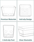 30Pcs Clear Plastic Drawer Organizers Set, 4size makeup drawer organizer trays - Image 6
