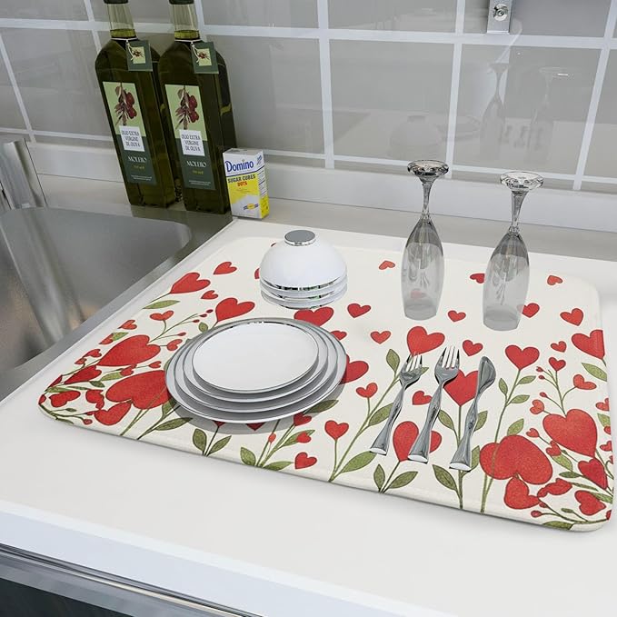 Valentine's Day Dish Drying Mat 18 x 24 Inch - Image 6