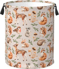Forest Little Animal Laundry Hamper Bag, Deer Squirrel Hedgehog Fox Round by Unknown