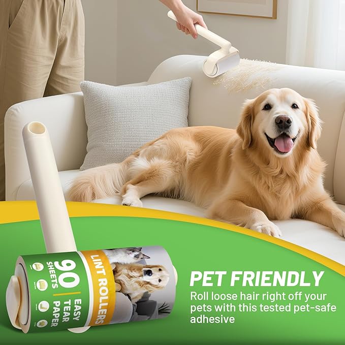 Lint Roller 2-in-1 Rotatable Handle Pet Hair Remover - Image 6