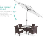 Best Choice Products 10ft Solar Polyester LED Lighted Patio Umbrella w/Tilt Adjustment and UV-Resistant Fabric - Image 2