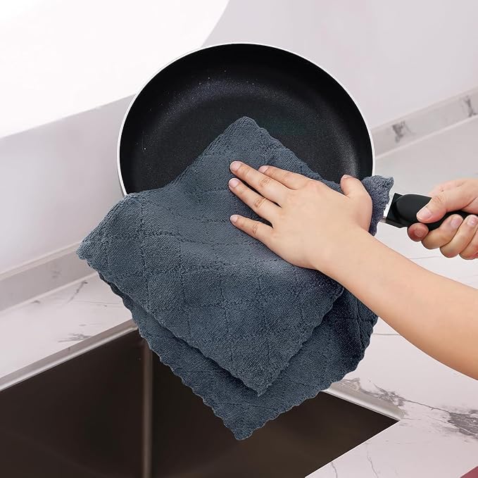 Homaxy 24 Pack Dish Towels for Kitchen, Super Soft and Absorbent Coral Velvet - Image 4