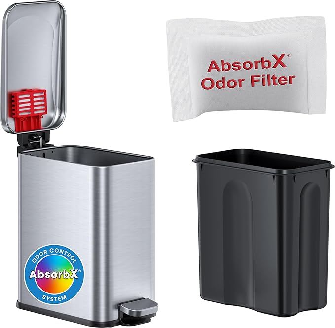 iTouchless 1.32 Gallon SoftStep 2.0 Bathroom Trash Can by iTouchless
