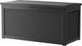 TARKARI 320 Gallon Lockable Resin Deck Box, Waterproof & UV-Resistant Outdoor Storage Box for Outdoor Cushion Storage, Garden Tools & Pool Accessories Storage, Black by Home