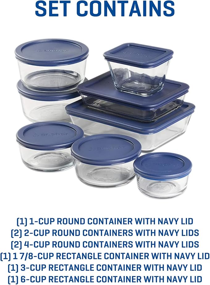 Anchor Hocking 16 Piece Glass Storage Containers - Image 6