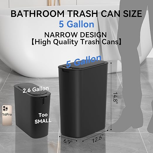 5 Gallon Bathroom Automatic Trash Can - Image 2