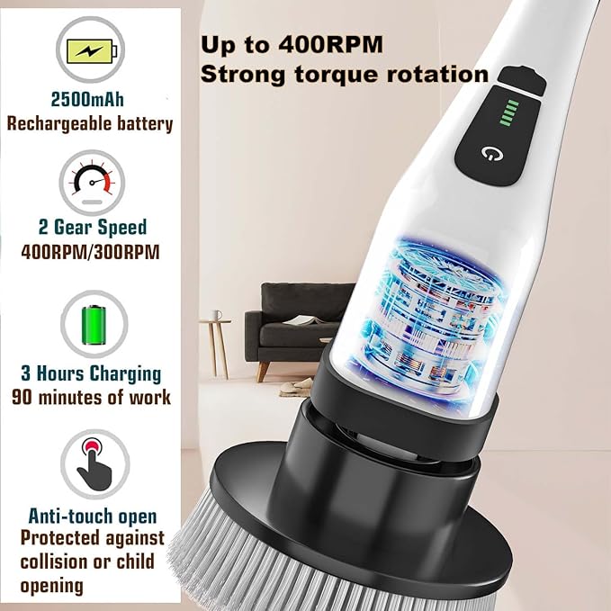 MGLSDeet Electric Spin Scrubber Scrub Brush, Rechargeable Cleaning Brush - Image 5