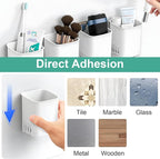 2 Pcs Toothbrush Holder Wall Mounted, No Drilling Toothbrush Holders - Image 4
