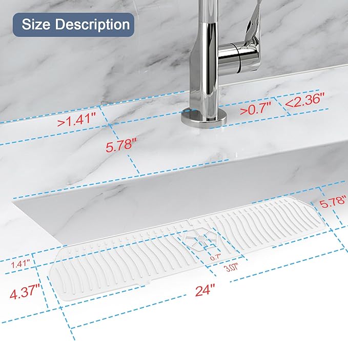 Faucet Guard - 90 Foldable Draining Mat - Image 2