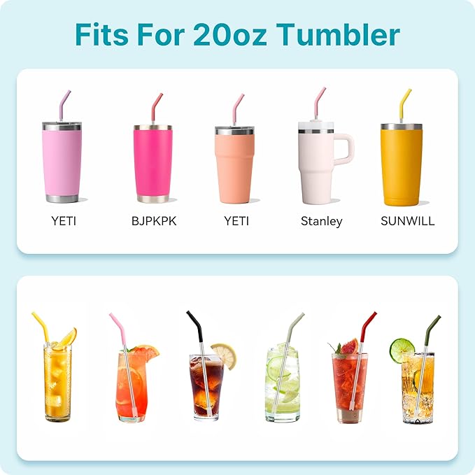 6 Pcs Reusable Metal Straws, Stainless Steel Straws - Image 5