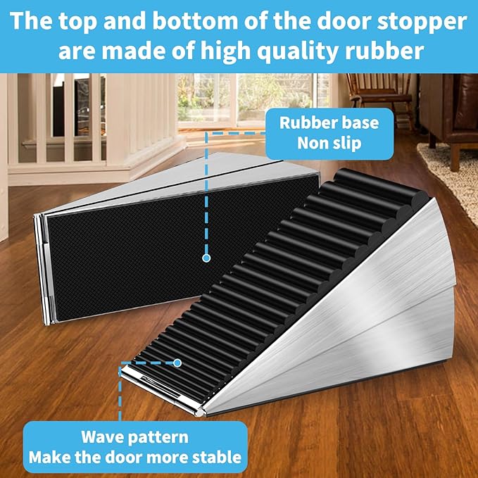 Strongest Door Stoppers for Bottom of Door- Spring Heavy Duty Door Stop Wedge - Image 3