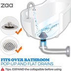zaa Bathtub Drain Hair Catcher, Premium Silicone Collapsible One Pack Drain - Image 3