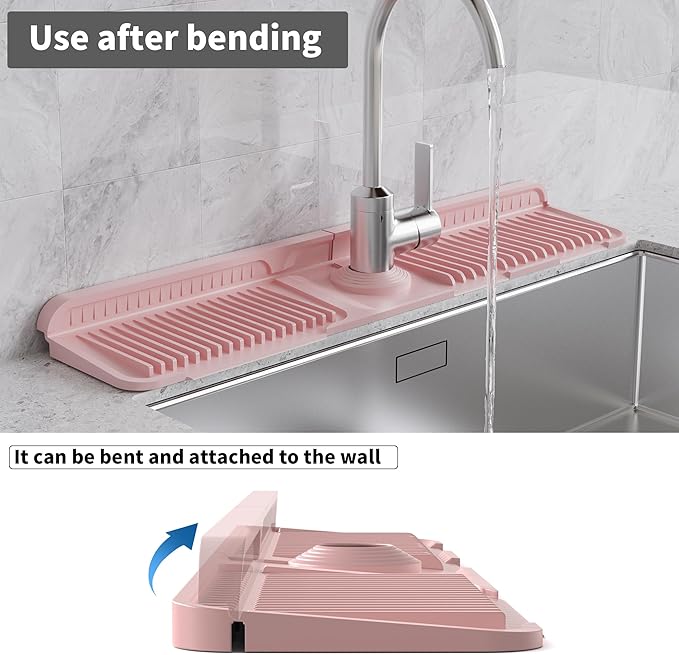 WAFT YEARN 24X5 Inch Silicone Durable Faucet Mat Kitchen Sink Splash Guard - Image 6