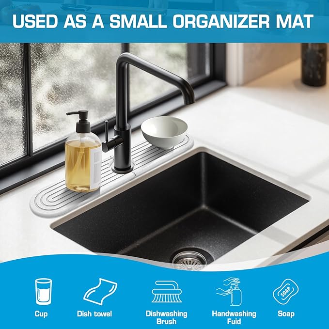 Diatomite Stone Faucet Mat For Kitchen Sink-Absorbent Fast Drying Stone Sink - Image 3