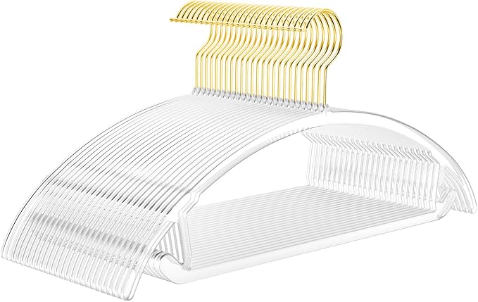 MIZGI Premium Clear Hangers Heavyduty-Acrylic No Shoulder Bump Suit Hangers by MIZGI