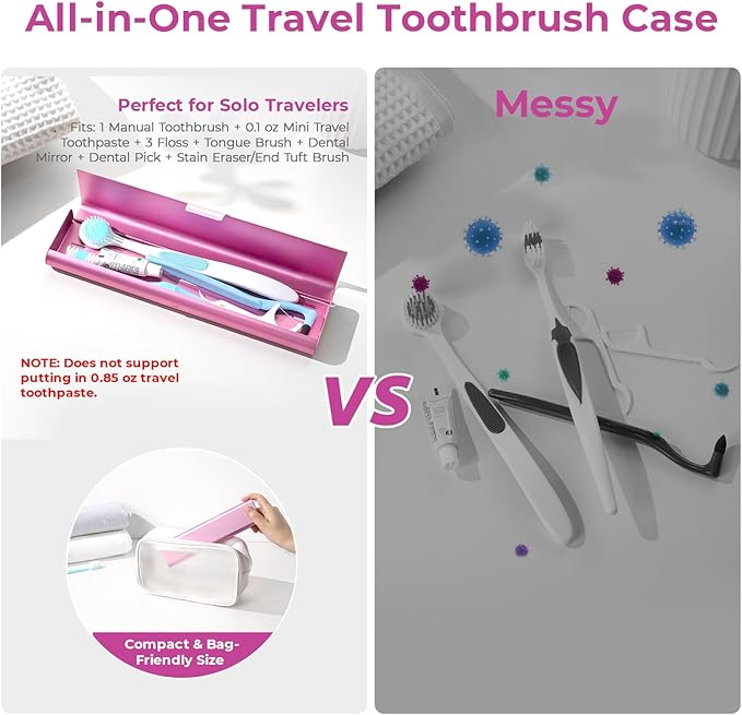 Wider Aluminum Toothbrush Travel Case, Portable Travel Toothbrush Holder - Image 3