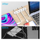 White Cable Clips, Cord Organizer Cable Management, Cable Organizers USB Cable - Image 2