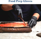 YKANG Black Disposable Nitrile Gloves, Latex Free Disposable Gloves 100 PCS - Image 2