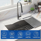 Meiliweser Faucet Mat for Kitchen Sink – 24” x 5.1” Extra-Long Silicone Splash - Image 4