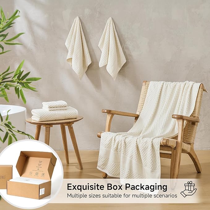 Simple&Opulence 6 Piece Luxury Towel Set, 100% Cotton Bathroom Towels - Image 6