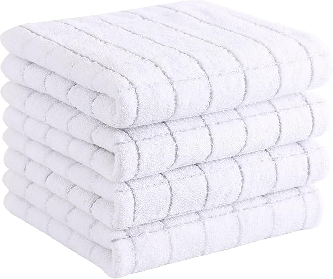 Homaxy 100% Cotton Terry Kitchen Towels, Checkered Designed, Soft and Super by Homaxy