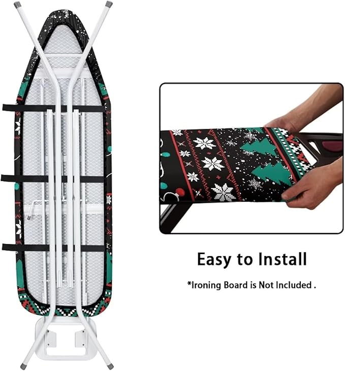 Snowflake Christmas Ironing Board Cover Standard Size Soft Resist Scorching - Image 5
