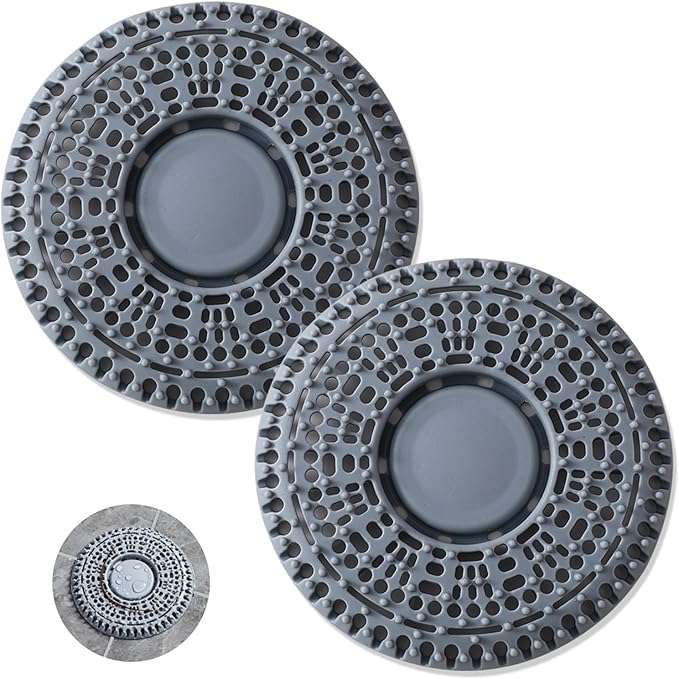 Shower Drain Hair Catcher, 2 Pack Premium Silicone Drain Protector & Shower by Tesdluy