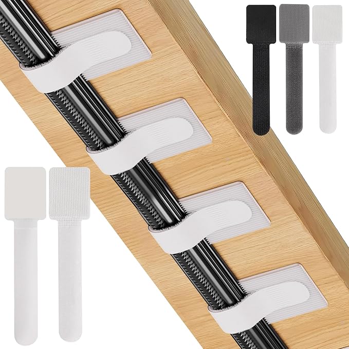20-Pack Large Reusable Self-Adhesive Cable Ties cable management Adjustable by AOOTOOSPORT