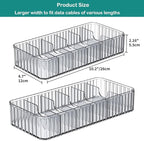 Cable Storage Boxes Organizers 2 Pack, Cord Charger Storage Organizer Box Case - Image 8