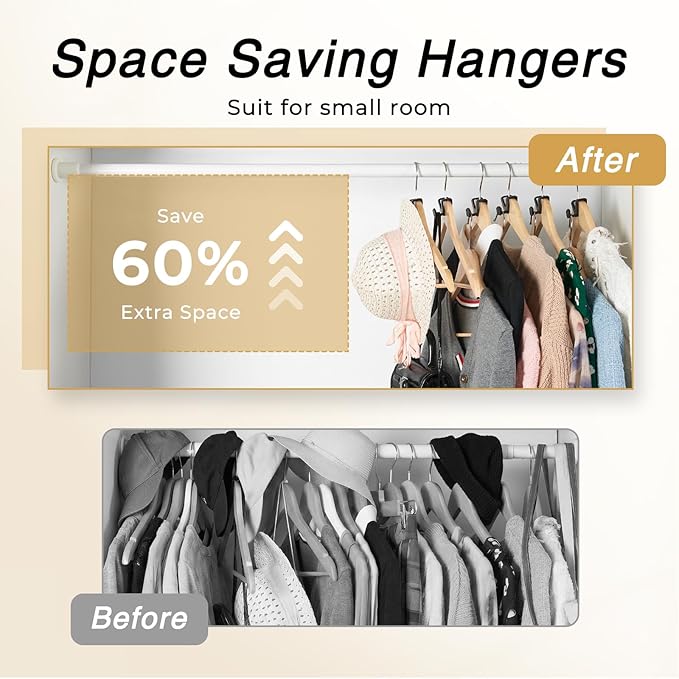 HOUSE DAY Space Saving Hanger Hooks 20 Pack, Heavy Duty Hangers Hook Space Saver - Image 2