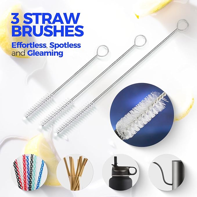 Holikme Bottle Brush Cleaner Set, 3 Straw Cleaner Brush, Bottle Cleaning Brush - Image 4