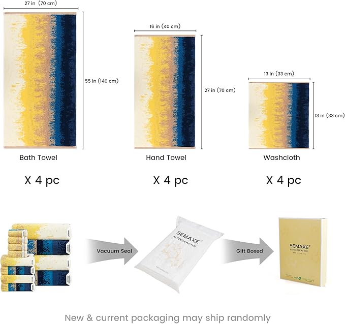 SEMAXE 12-Piece Family Bathroom Towel Set - Image 2