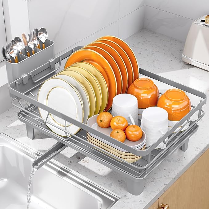 TOOLF Space-Saving Dish Drying Rack, Sink Dish Drainer Rack, Dishes Strainer by TOOLF
